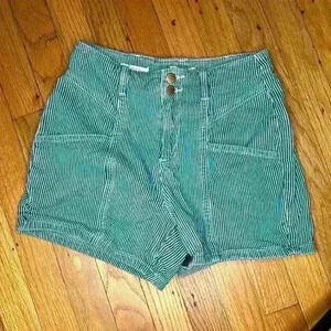 Pinstripe denim shorts